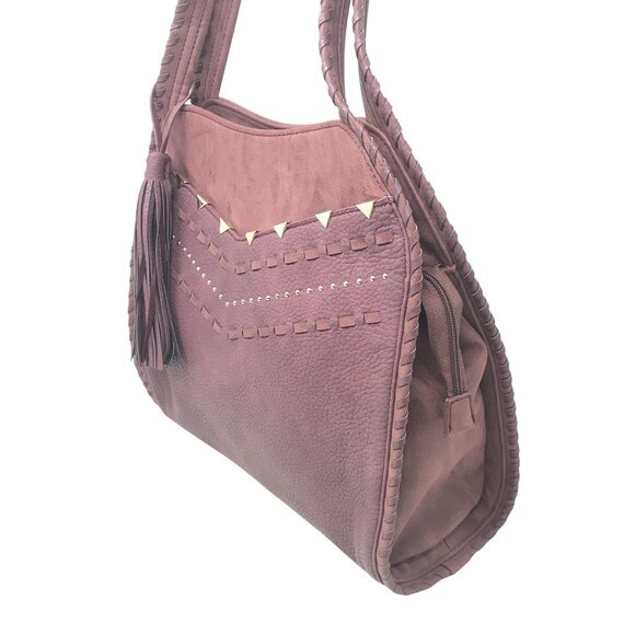 Steven by Steve Madden Jonah Tassel Bag Boho-Chic Mauve Shoulder Bag Gold Stud - Picture 16 of 16